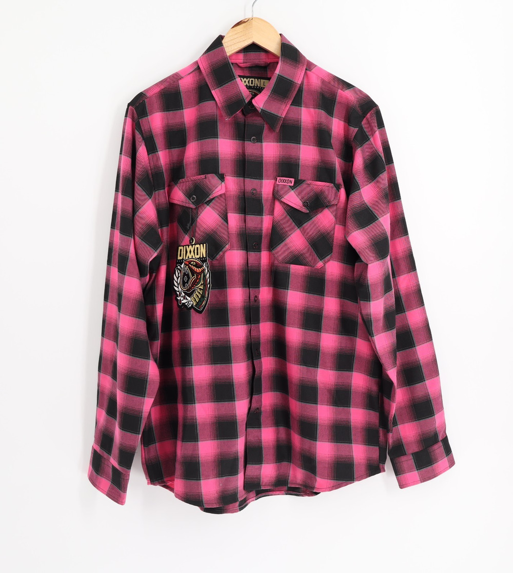 Dixxon Flannel Company Sz L The Viper 2.0 Limited Edition Pink /Black Flannel